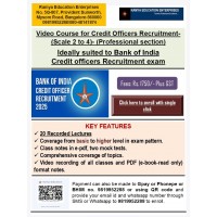 Video Course-Credit officers recruitment (Bank of India)