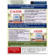CAIIB Online Live Classes (For Nov 2023 exam)