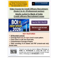 Video Course-Credit officers recruitment (Bank of India)